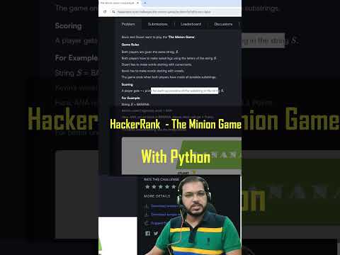 The Minion Game Hackerrank Problem Using Python Codewithdaneyal