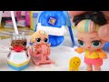 LOL Families Babysit Lil Sisters at Fake Barbie Doll Dollhouse