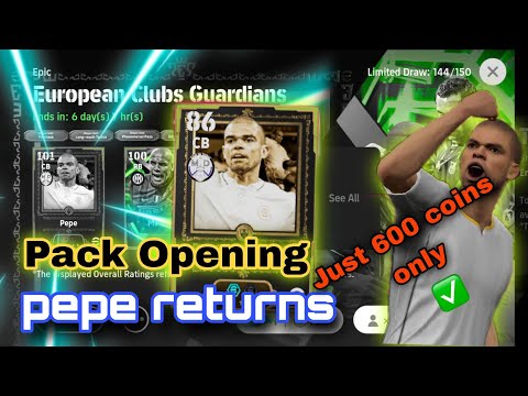 Just 600 coins🔥 Pepe returns |The Realmadrid wall|pack opening | pepe efootball Card #pes #efootball