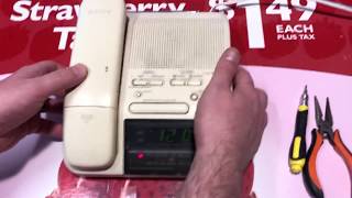 Old SONY Alarm Clock Cordless Phone All-In-One Unit SCT-250 Retro Tech Teardown