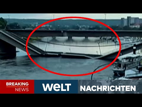 DRAMA IN DRESDEN: Carolabrücke "komplett einsturzgefährdet"! Betonbrücke stürzt in die Elbe | LIVE
