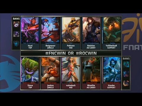 FNC vs ROC Game 1 Highlights - FNATIC vs ROCCAT - Week 2 EU LCS SUMMER 2015