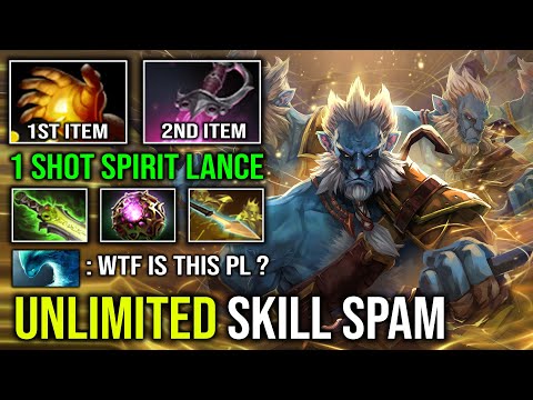 WTF First Item Midas NEW Khanda Spirit Lance Combo Unlimited Skill Spam Phantom Lancer Dota 2