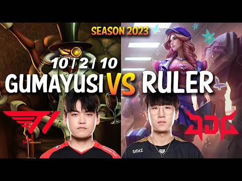 T1 Gumayusi vs JDG Ruler - Gumayusi CHO'GATH vs CAITLYN ADC - KR Ranked