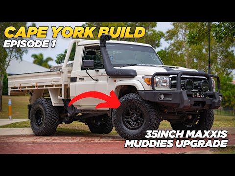 35 inch Maxxis RAZR Muddies and ROH Hammer wheels upgrade for the 79 series cruiser!