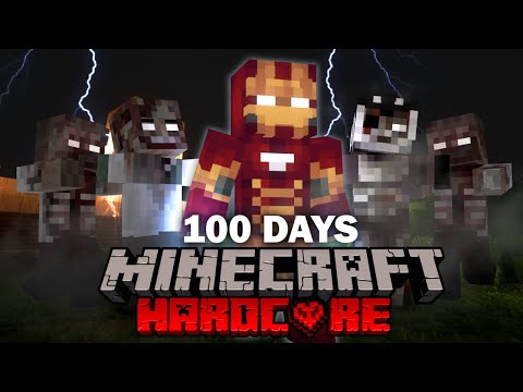 TasteTheSno - I Survived 100 Days as IRON MAN in a Zombie Apocalypse in HARDCORE Minecraft...