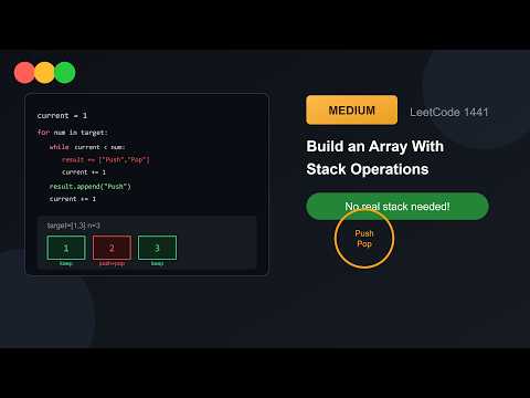 Build An Array With Stack Operations Leetcode 1441 Python Solution Coding Python Leetcode