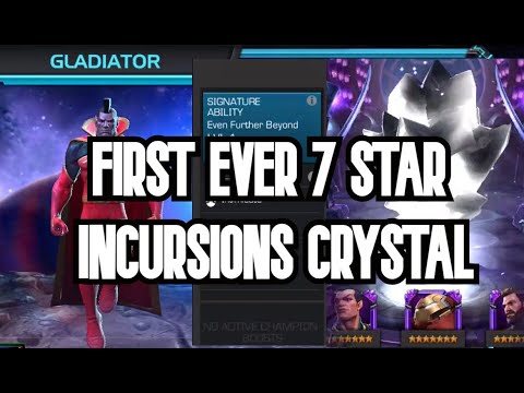 WHALE GOES F2P TO GET GLADIATOR!  FIRST EVER 7 STAR INCURSIONS CRYSTAL OPENING! DEO LUCK!? MCOC