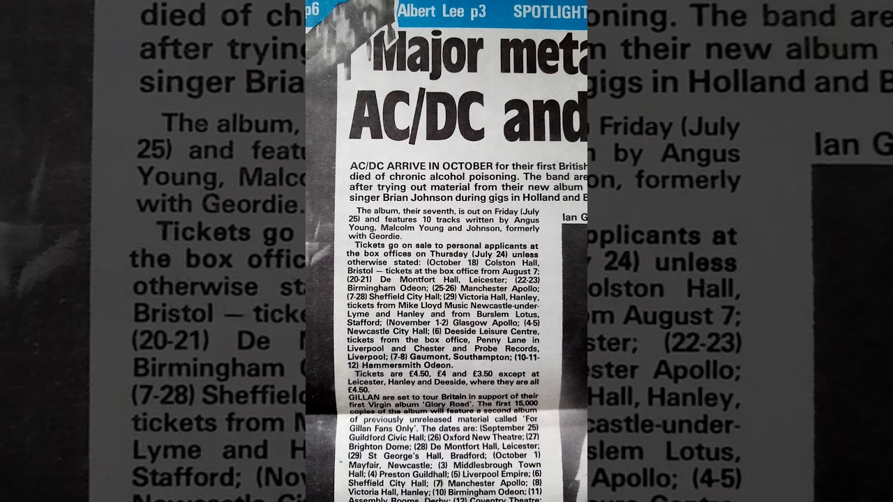 Acdc UK tour 1980 article October 67rebellion the official music archive