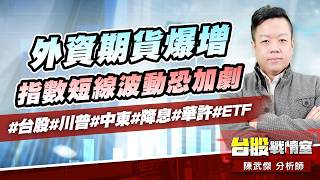 外資期貨爆增、指數短線波動恐加劇#台股#川普#中東#降息#華許#ETF｜小武哥投資事務所｜陳武傑 (圖)
