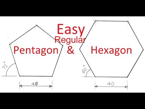 2.6a-Simpler method to draw a regular Pentagon or a Hexagon. Also applicable to any regular polygon