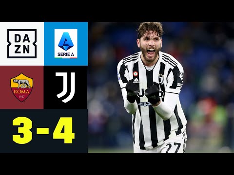 Aufholjagd in Rom! Juve siegt in Unterzahl : AS Rom – Juventus 3:4 | Serie A | DAZN Highlights