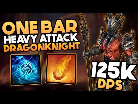 125k DPS One Bar Dragonknight Subclass Heavy Attack Build - Magicka Dragonknight Build ESO Update 48
