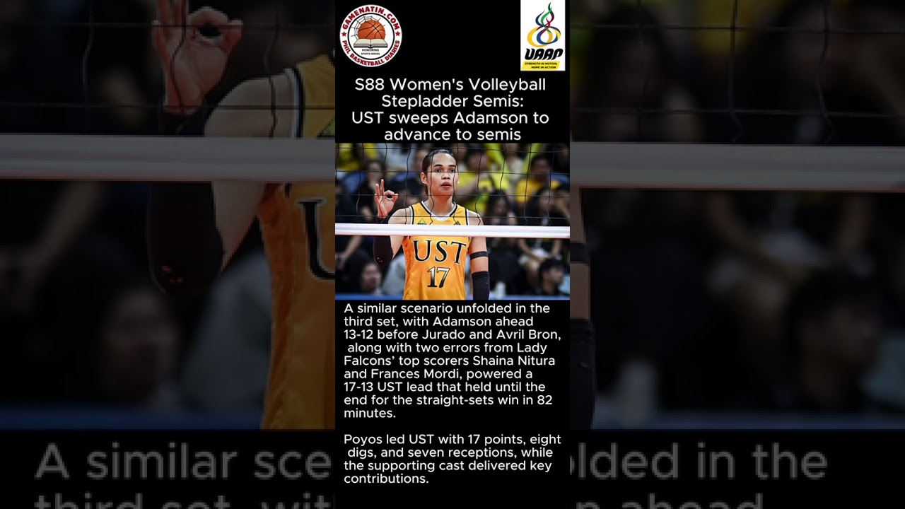 UAAP Women's Volleyball: UST outhustles Adamson, will play NU in do-or-die matchup for Finals berth