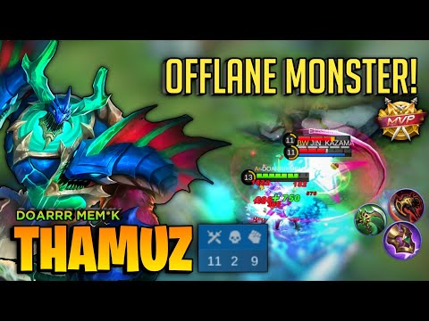 OFFLANE MVP! THAMUZ Hybrid Tank Build [ Top Global Thamuz Best Build ] By DOARRR MEM*K - MLBB