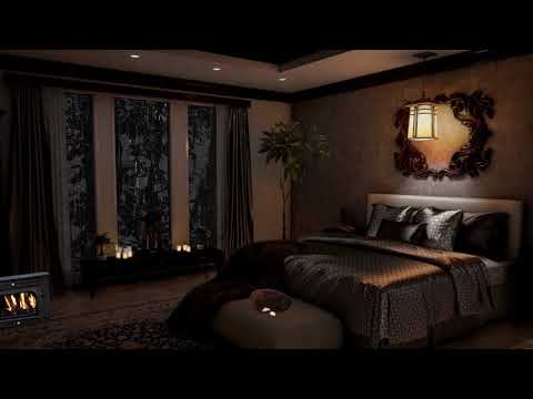 Cozy bedroom thunderstorm & Heavy rain ambience [3 hours]