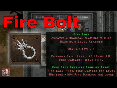 D2R Skills & Abilities - Fire Bolt, Fire Tree (Sorceress)