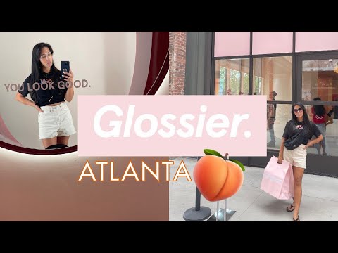 GLOSSIER ATLANTA GRAND OPENING EVENT & EXCLUSIVE MERCH 🍑 PONCE CITY MARKET SHOPPING VLOG & HAUL