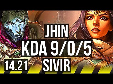 JHIN & Maokai vs SIVIR & Pyke (ADC) | 9/0/5, Legendary | KR Master | 14.21