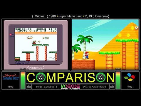 OLD vs NEW Super Mario Land (Game Boy vs SNES) Side by Side Comparison