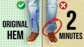 Shorten Your Jeans In 2 Minutes! (PRO TAILORING TUTORIAL)