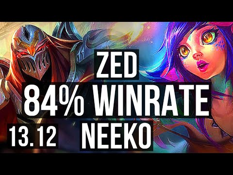 ZED vs NEEKO (MID) | 84% winrate, 14/2/3, Legendary | EUW Master | 13.12