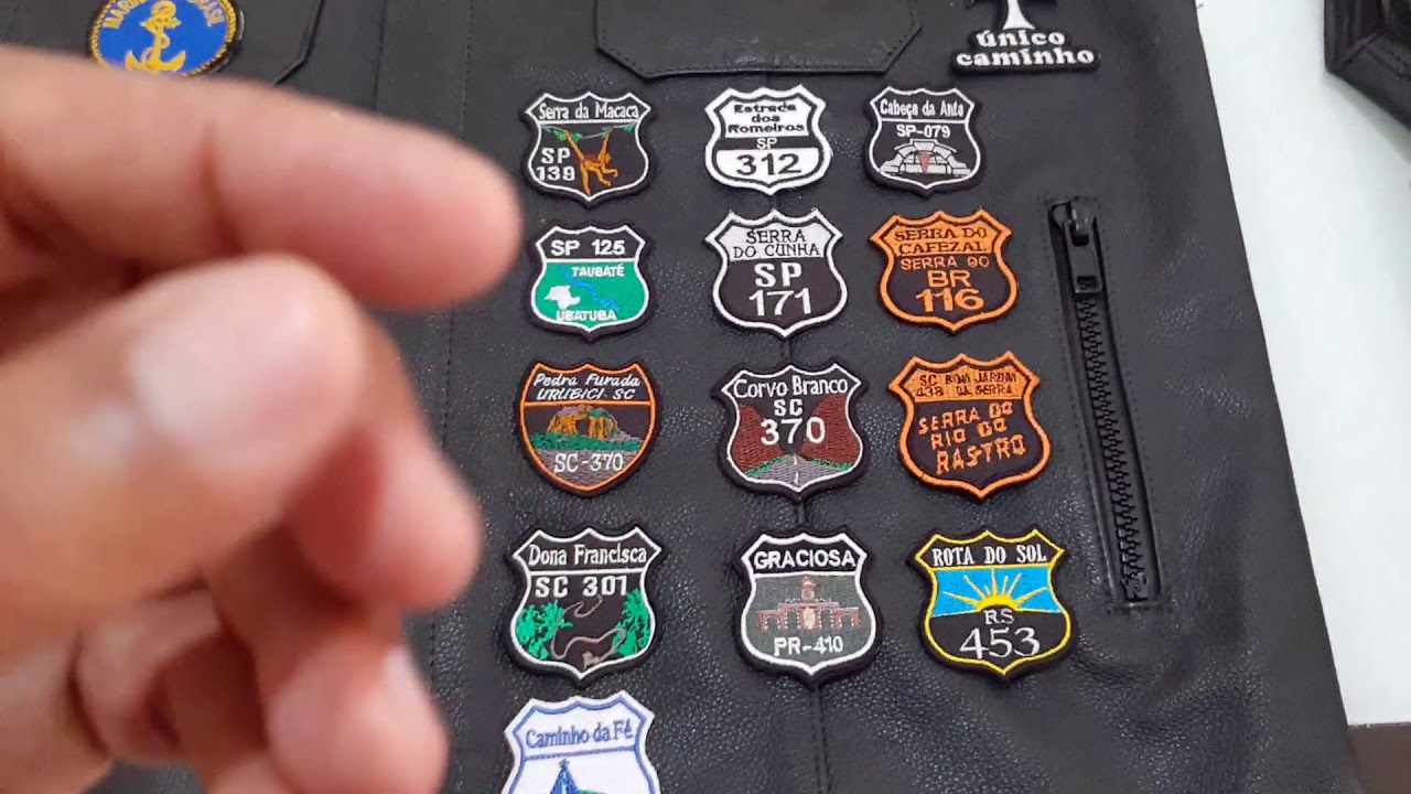 patch colocação colete de couro