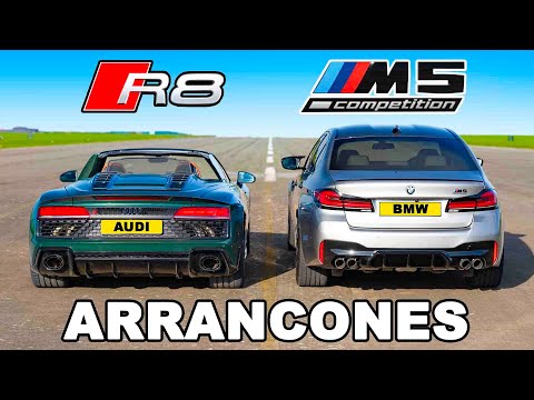 BMW M5 de 625hp vs Audi R8 V10 de 620hp: ARRANCONES