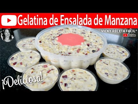 GELATINA DE ENSALADA DE MANZANA | #VickyRecetaFacil