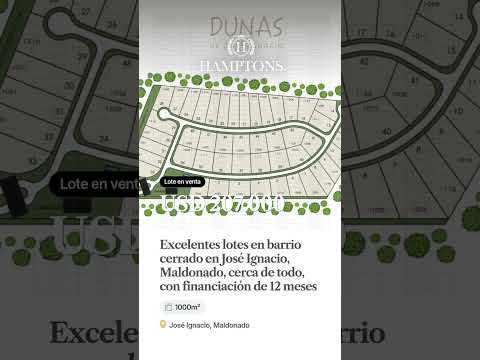 Excelentes lotes en barrio cerrado en José Ignacio, Maldonado, cerca de todo, con financiaci...