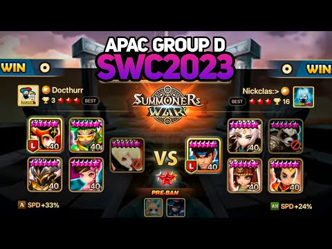 DOCTHURR vs NICKCLAS (BO3). SWC2023 APAC Preliminary Group D Day 2 - Summoners War