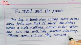 Moral story : The Wolf and the Lamb | story writing | Writing | Story | handwriting | Eng Teach