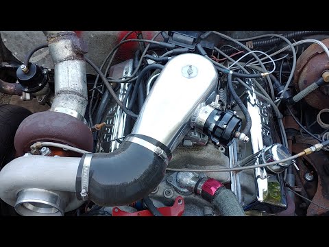 BIG TURBO Gbody SBC Monte Carlo blow thru set up! Junkyard build!