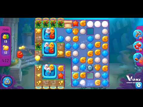 Fishdom. 7068 super hard level no boosters and diamonds - 22 moves