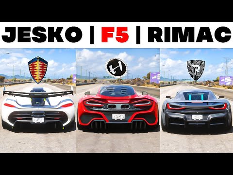FH5 Ultimate Drag Race - Koenigsegg Jesko Vs Hennessey Venom F5 Vs Rimac Nevera