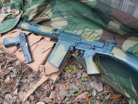 Painting a FAL in Rhodesian camo