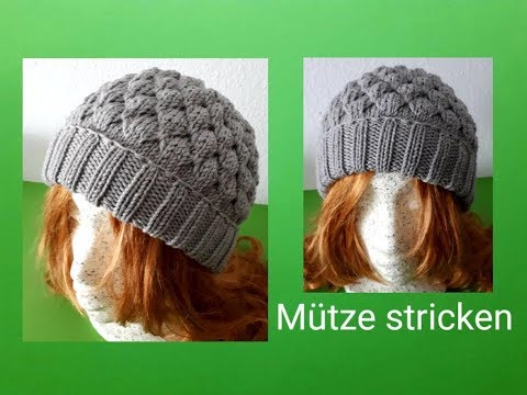 Mütze mit Hebemaschen stricken