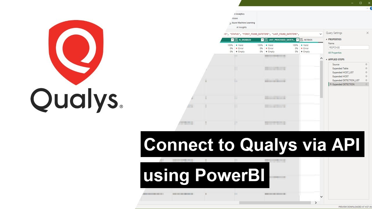 Pull Qualys VM Data via API using PowerBI