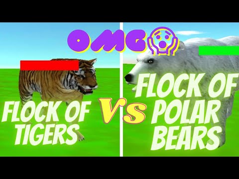 Watch to the end! 5 Polar Bears vs 10 Tigers Battle - Animal Revolt Battle Simulator ✅