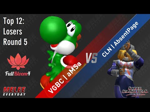 Full Bloom 4 - VGBC | aMSa (Yoshi) vs. CLN | AbsentPage (Sheik) - SSBM - Top 12 - Losers Round 5