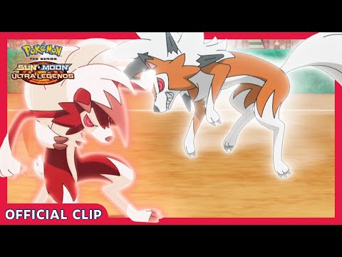 A Lycanroc Battle! | Pokémon the Series: Sun & Moon | Official Clip