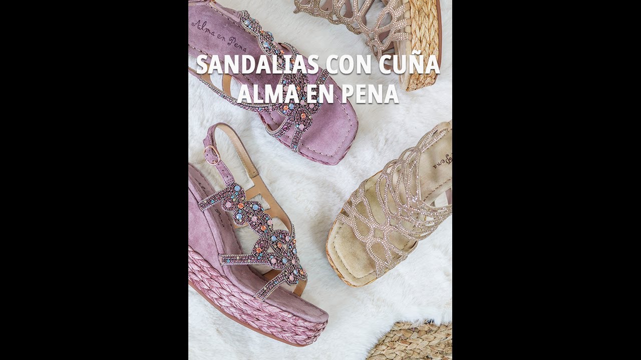 Sandalias con cuña Alma en Pena AP-286 y Sandalia con pedrerías Alma en Pena AP-297 (Verical video)