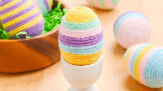 Yarn Easter Eggs | DIY Yarn Wrapped Easter Eggs