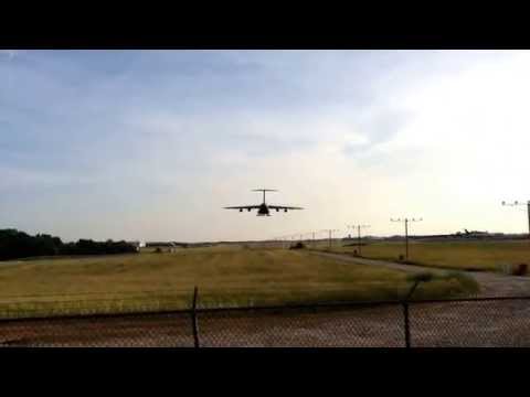 C5 Galaxy at PTI (KGSO) doing touch-and-goes 22 May 2014