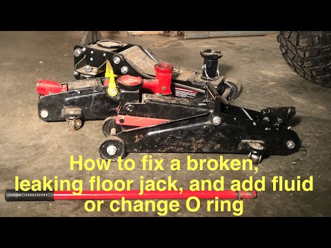 Hydraulic Floor Jack repair fix leaking broken bleed fill O ring how to fix trolley bottle lift