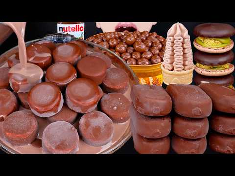 ASMR CHOCOLATE ICE CREAM DUBAI MALTESERS NUTELLA DESSERT MUKBANG 두바이초콜릿 먹방バイチョコレート 咀嚼音 EATING SOUNDS