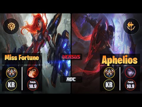 Challenger MISS FORTUNE [Press the Attack] (ADC) VS  APHELIOS - Challenger KR Patch 10.9