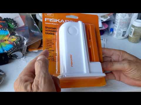 fiskars big new scissor sharpener unboxing and review under 15.00 #fiskars #scissorsharpener