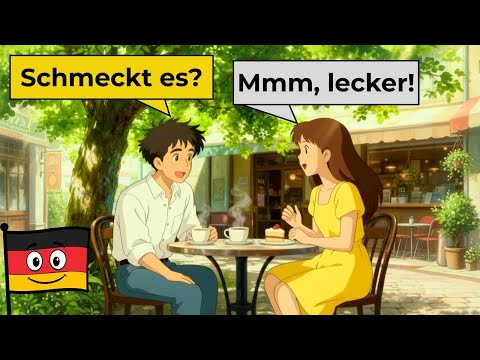 Simple German conversations for beginners: 4 important everyday stories A1 A2