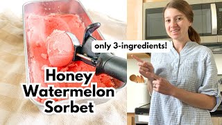Homemade Honey Watermelon Sorbet (WITH or WITHOUT an ice cream maker!)